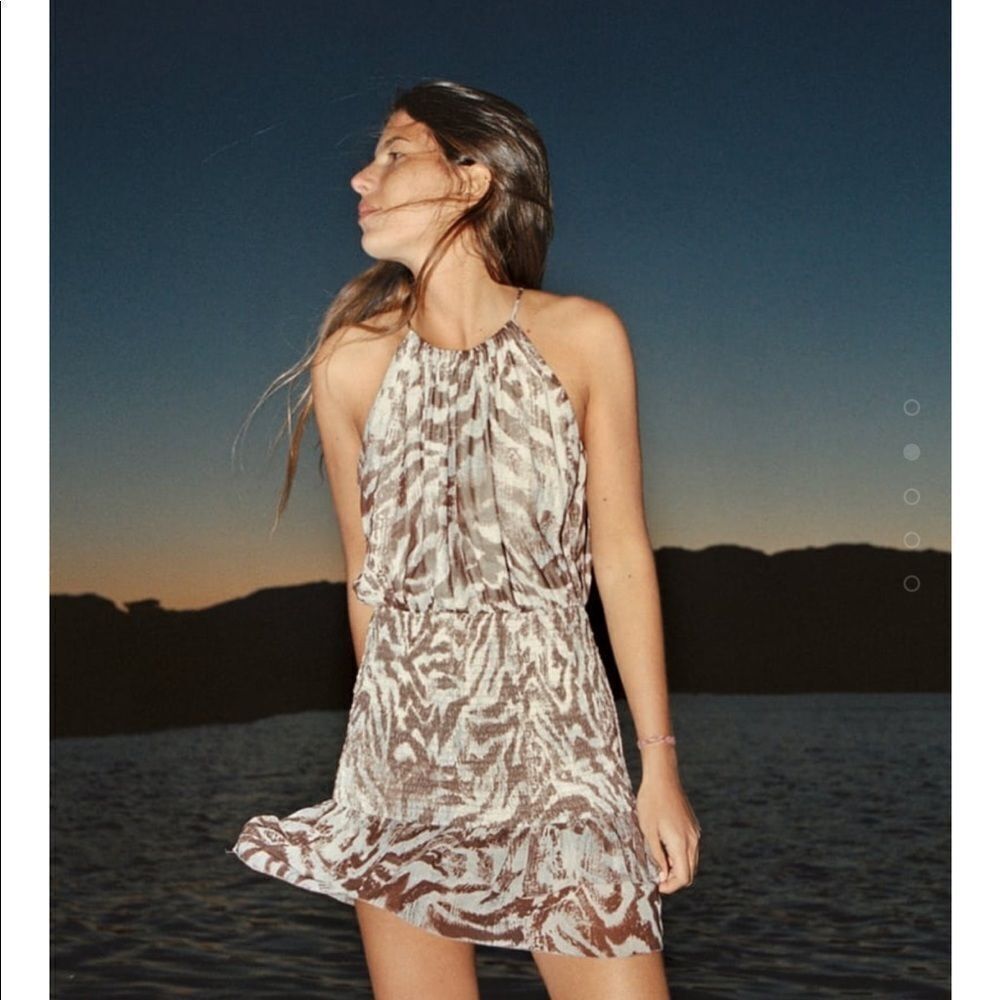 Zara printed smocked short dress NWT - Picture 2 of 5